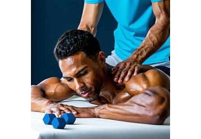 Athlete receiving focused sports massage